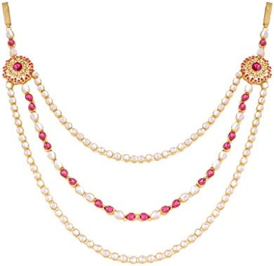 Gold Plated Traditional Kundan Studded Multi Layered Adjustable Kamarband for Women