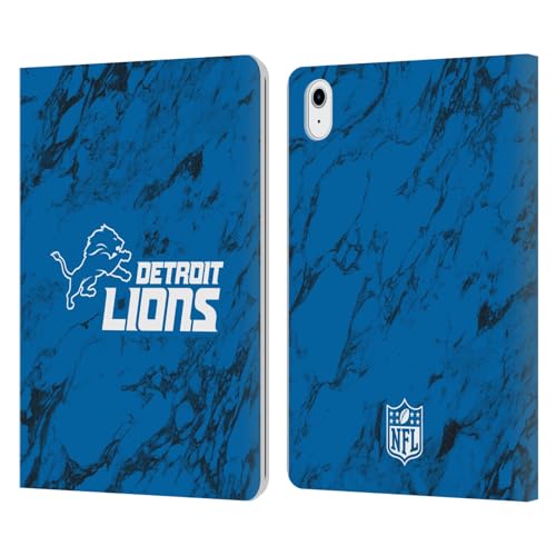 Étui iPad Air 11 2024 2025 NFL Detroit Lions coque cuir portefeuille marbre coloré