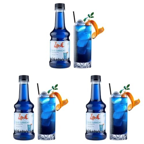 Image of Zone Blue Curacao Syrup 300ml | Tropical Citrus Flavour for Mocktails, Cocktails, Lemonades & Sodas | Bar Syrup, Alcohol Free, More Servings | Premium Cafe Style Taste for HoReCa & Home Use | 12+ Flavours