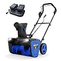Cordless Snow Blower, 20 Inch Electric Snow Thrower, with 2x20V 4.0Ah Battery and Charger, Dual LED Lights & Brushless Motor, 25 Ft Throwing Distance, 12 in Deep Cleanup, for Sidewalks and Driveways