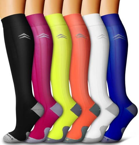 Image of Bluemaple 6 Pack Copper Compression Socks for Women and Men Circulation-Best Support for Medical, Running,Nursing,Athletic