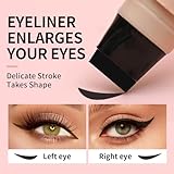 2pcs Rotatable Eyeliner Stamp Set, New Foldable Eyeliner Stamp for Perfect Wings, Waterproof Eyeliners Tool for Beginners & Makeup Enthusiasts, Black & Brown - Image 2