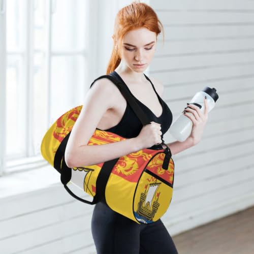 Bolsa de lona redonda con bolsillo interior para optimizar tu espacio de viaje 6