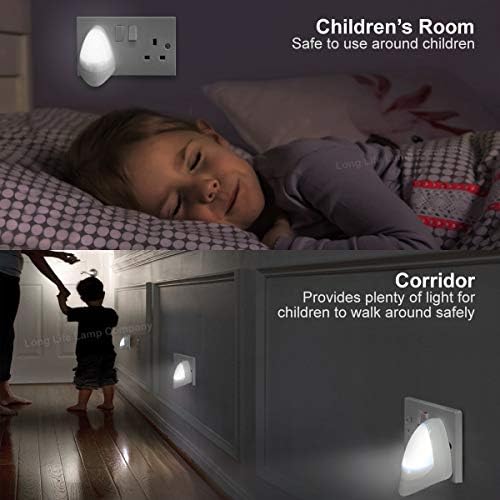 Automatic LED Night Light, Plug in Energy Saving Dusk 2 Dawn Sensitive Night Light - White, Pack of 2