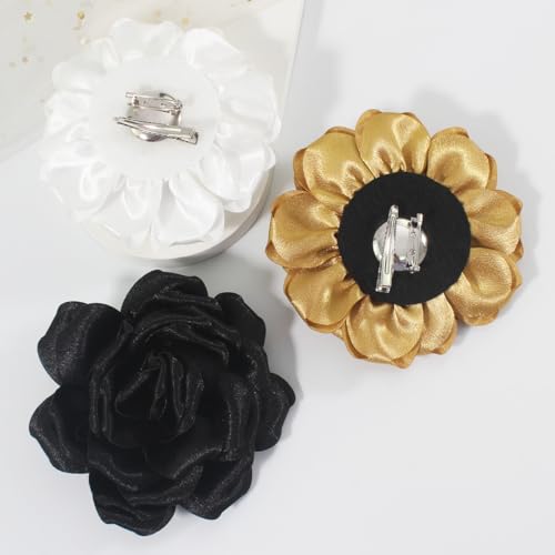 Image of 4.3 inch Red Rose Hair Clip Large Flower Brooches for Women | Charming Flowers Pins for Clothes | Turn Heads with Stylish Rose Hair Clip Flower Brooch Pin for Clothes & Clips for Woman