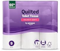 by Amazon 3-Ply Quilted Toilet Paper, 9 Rolls (1 Pack of 9), 200 Sheets per Roll (previously Presto!)