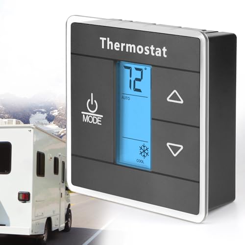 Image of 3316250.712 CT Single Zone Wall Thermostat Replacement for Dometic for RV /Camper Conditioners w /Digital Temperature Display - Black