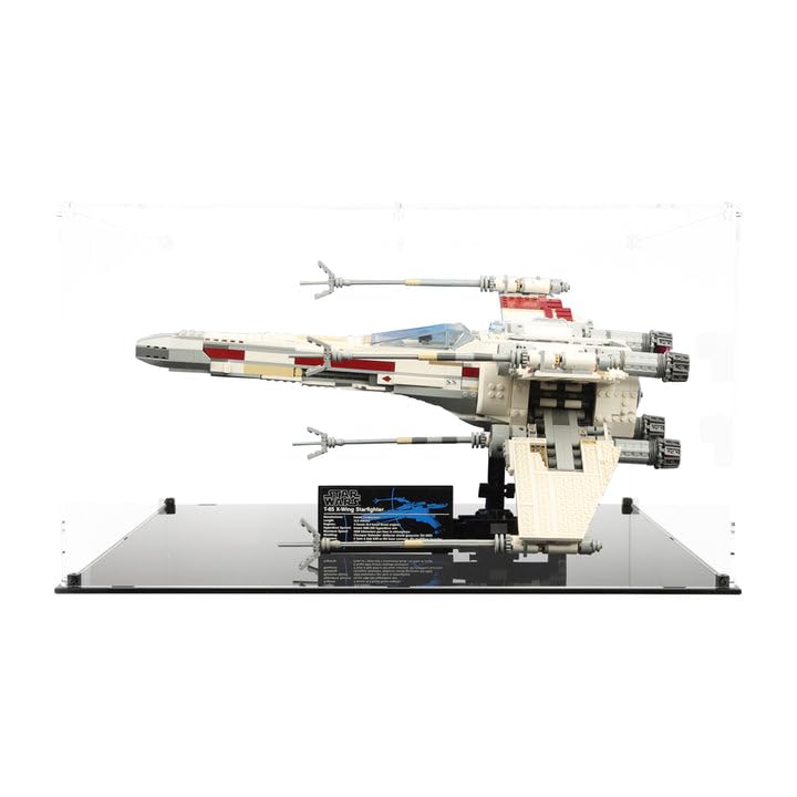 Display Case compatible with Lego 10240 Red Five X-wing Starfighter, (Clear Back Panel)