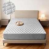 Matratzenschoner wasserdichte 180x200cm, RANJIMA Wasserdichter Bedding Matratzenschoner Spannbettlaken waschbar Atmungsaktive Matratzenbezug Matratzen-Schutz Nässeschutz Spannbetttücher,Grau