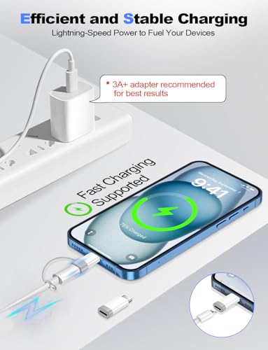 Adaptateur Lightning vers USB C pour iPhone 16 et 17 Pro de charge - 5