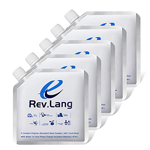 Rev. Lang Ice Packs Cold Freezer Cooler Packs Reusable Long Lasting For Coolers & Lunch Bag/Box Backpack,Cools Faster Than Ice - Cooler Accessories（5 Packs） #TOP1