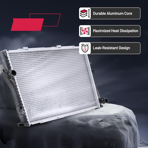 Image of BDFHYK 1401 Aluminum Radiator for BMW E39 528i 540i 1997-1998, 32mm Heavy Duty Core, CU1401 DPI1401, Direct Fit Replacement, OE 17110419206 17111702969