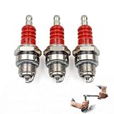 BLPRKOT 3 Pezzi Candela Accensione L7T in Ceramica Rossa per Motori 2 Tempi 49cc 50cc, Ricambio per Decespugliatore Motosega Tosaerba e Mini Moto