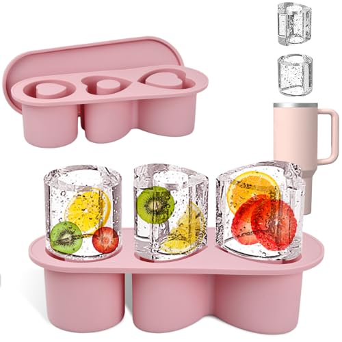 Vassoio Ghiaccio,Stampi Congelatore in Silicone, Rosa Stampo Ghiaccio Tazza Veloce, Facile Rilasciare,Ghiaccio Stampo Cup per Bevande Fredde,Caffè,Cocktail,Whisky (20Oz)