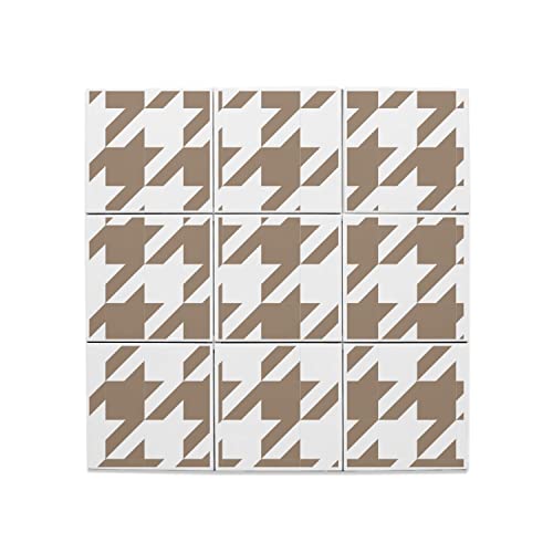 Carreaux Céramique Décoratif 15x15 cm Pied de Poule Or Revêtement Mural Damier