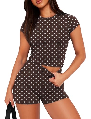 Image of SAMPEEL Womens Two Piece Lounge Sets Casual Summer Outfits 2 Piece Short Matching Clothing Set