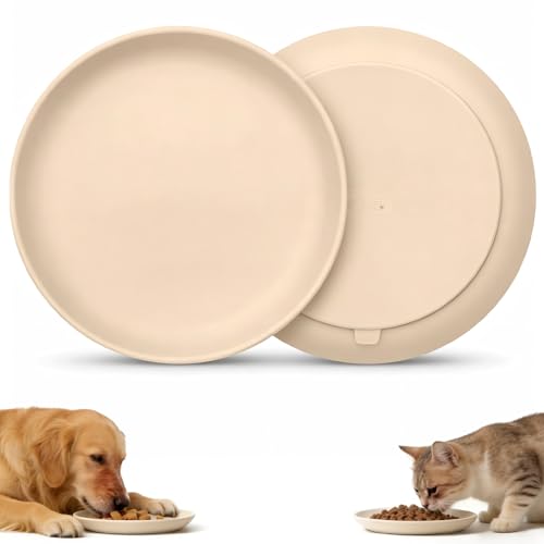 Onyucean Cat & Dog Bowl Shallow Wide Bowl for Pets Non-Slip & Unbreakable