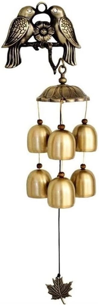 風鈴、鳥風鈴、鳥鈴チャイム 6つの風鈴付き 庭園教会 吊り下げ装飾 メモリアル。