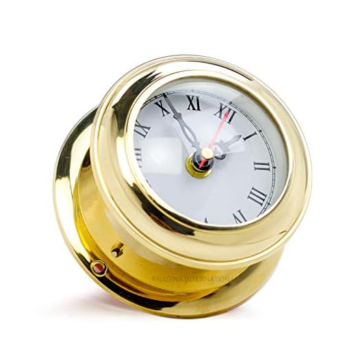 Solid Brass Ships Clock Maritime Gimbals Ship's Timekeeper.Nagina International