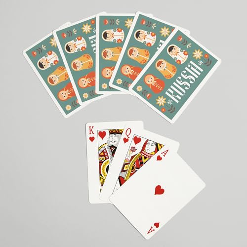 Baraja de cartas Póker 52 piezas Decoración rusa miniatura 7