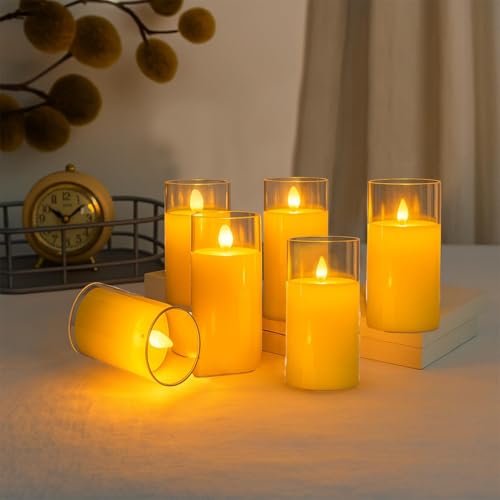 Party Propz Led Flameless Glass Candles - 6Pcs (8cm*4cm) Battery ...