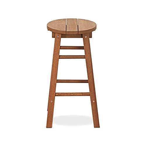Furinno TIOMAN Butacos de Exterior para Bar, Juego de 2, Asientos de Madera Maciza con Reposapiés, Altura 23.8 pulgadas, Capacidad 100 kg, para Patio, Jardín, Porche, Isla de Cocina, Bistró miniatura 5