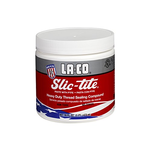 La-Co 42012 Slic-Tite Premium Thread Sealant Paste with PTFE, -50 to 500 Degree F Temperature, 1 pt Jar, Silver, 1 Pint
