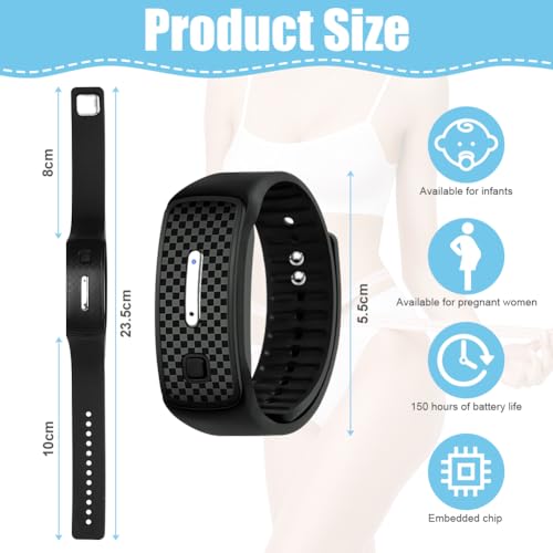 AOGOE 2 Stück Ultraschall-Körperform-Armband, Ionen-Körperform-Armband, UltraSonic LymphDrainage-Armband, Ultraschallarmband für alle Männer und Frauen (Schwarz+Weiß)