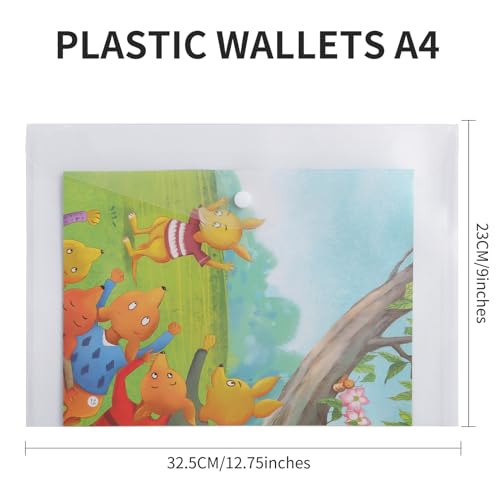 CRESZZLE 20 Stück Hochwertige Dokumententaschen A4 - Klarsichthüllen A4 Glasklar mit Druckknopf für Perfekte Organisation von Dokumenten, Dateien,Papier,Quittungen und mehr!