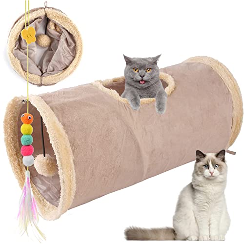 Katzentunnel,Faltbar Spieltunnel mit Spielball,25 * 50cm Katzenspielzeug,Knisternder Rascheltunnel für Alle Katzen Kaninchen Welpen und Kleine Tiere Tunnel Katze(Khaki) Katzentunnel,Faltbar Spieltunnel mit Spielball,25 * 50cm Katzenspielzeug,Knisternder Rascheltunnel für Alle Katzen Kaninchen Welpen und Kleine Tiere Tunnel Katze(Khaki)