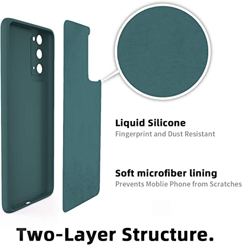 Image of DIZORO Microfiber Candy Case Compatible for Samsung S20 Smooth Touch Cushion Liquid Soft Silicone Gel Rubber Phone Cases Non-Slip Full Body Protective Shockproof Back Cover (Forest Green)