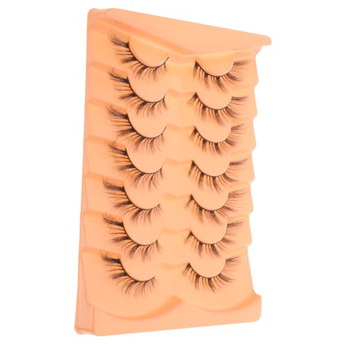 TOPPERFUN 7 Pestañas Postizas Fox Eye Wispy Extensión Natural para Maquillaje Diario y Escenario Acabado Alargado y Ligero para Mujer