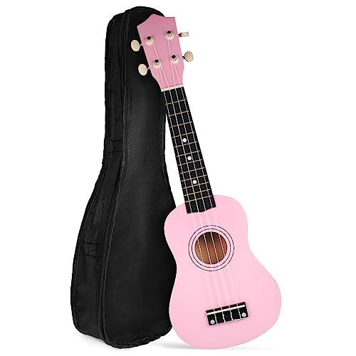 Vaguelly Ukelele Soprano De Ukelele Hawaiano Rosa Para Principiantes Instrumento Musical Con Bolsa De...