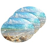 YEGAME Starfish Beach Kitchen Scrub Sponges, Pop-up Kitchen Cleaning Sponges Reusable Dish Washing Sponges for Bathroom Household Cleaning 3 Pack - Non Scratch Scrubber