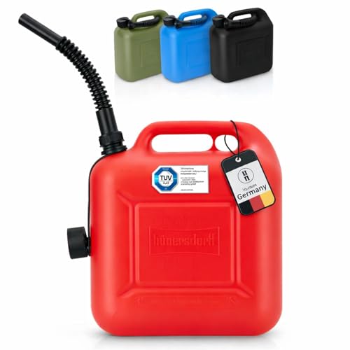 hünersdorff Kraftstoff-Kanister 813530 STANDARD für 20l für Benzin, Diesel und andere Gefahrgüter, UN-Zulassung, made in Germany, TÜV-geprüfter Produktion, rot