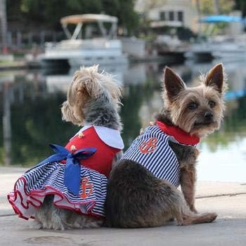 Doggie Design - Sailor Girl Dress with Matching Leash DD# 70888 (Medium)