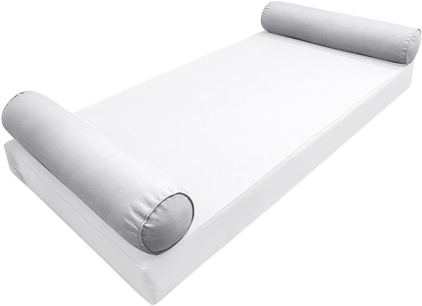 *Cover ONLY* Style5 Crib Size 26" x 8" Piped Trim Bolster Pillow SlipCover AD105