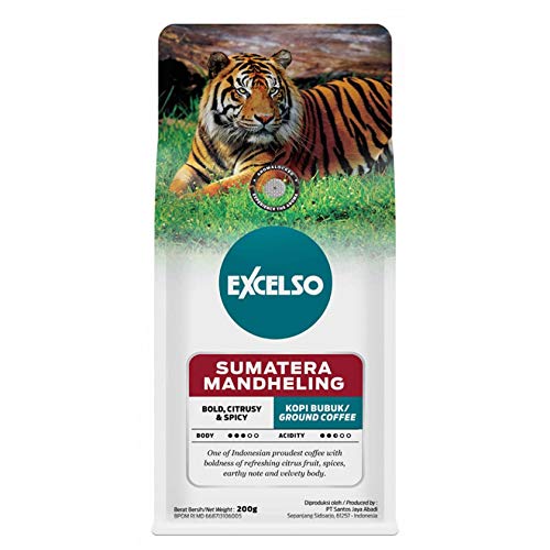 Excelso Sumatra Mandheling Coffee Beans- Bold, Citrusy& Spicy, 200 gram (Pack of 2)