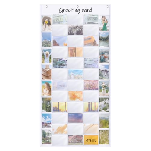 Motiskyy 52 Pocket Greeting Card Postcard Display Storage Stand Portable
