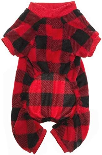 Miniatura 9 de SCENEREAL Pijamas para mascotas para perros suéteres rojos a cuadros ropa suave