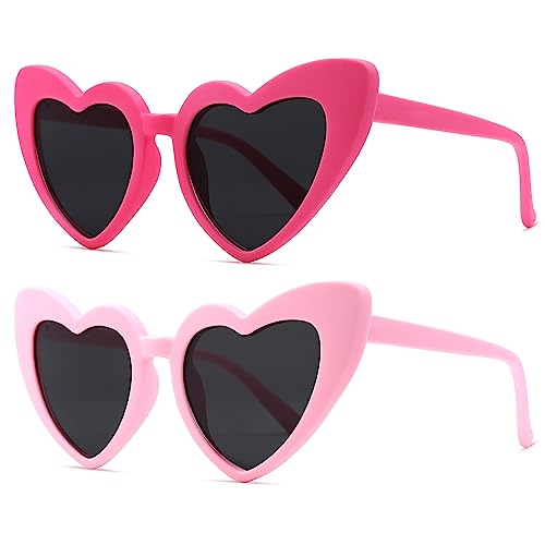Pro Acme Heart Sunglasses for Toddler Girls,Polarized UV400 Protection Flexible Frame for Outdoor Play Age 3-12 Years