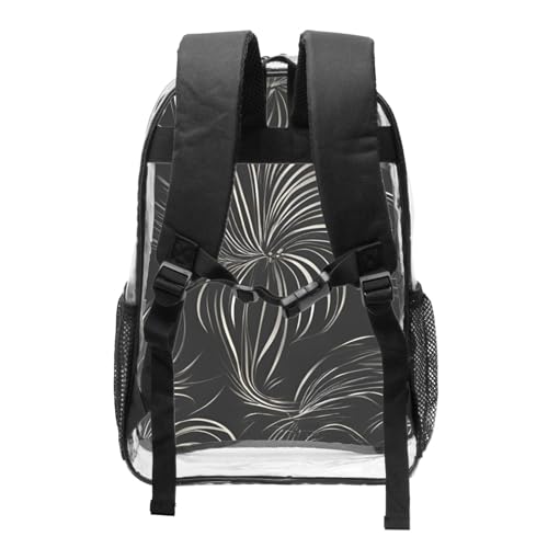 Modern Print Work Travel Stadium Events Transparent Backpack PVC Clear Bag Large Side Pockets2