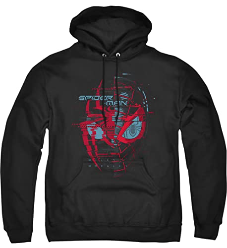 Image of Cotton Soul Marvel Spiderman Glitch Mens Hoodie, Black, LRG