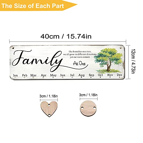 Birthday Gifts For Mom Grandma, Wooden Family Birthday Plaque Reminder Board Wall Hanging, Grandmother In Law Granny Present For Mothers Day Birthday Christmas Gift, Family Sayings Pattern Plaque To Track Birthday #TOP5