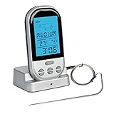 Flamen BBQ Meat / Food Thermometer with Long Range Probe Wireless and Digital - For Smoker, Grill, Oven, Meat