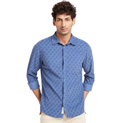 Image of Being Human Grey Slim Straight Fit Regular Collar Long Sleeves Men's Shirt Clothing