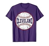 Baseball Lover Men Women Vintage Cleveland Cityscape T-Shirt