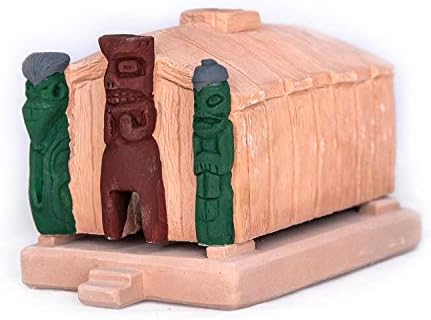 Incienso de Santa Fe - Ceremonial House Natural Wood Incense Burner, Includes 20 Piñon Incense Bricks