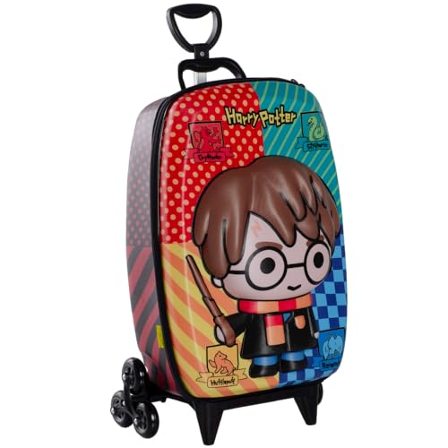 Diplomata Mochila 3D MaxToy Harry Potter - 30x20x45 cm, Patins, Alça Telescópica, Alça de Transporte, SUITCASE, 6-16 Anos, Fãs de Harry Potter