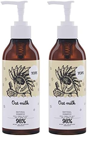 YOPE Champú | Para cabellos normales | Proteína de leche de avena | Aminoácidos de trigo | Limpia suavemente | 98% Ingredientes Naturales | Fórmula Vegana | Leche de avena | 300ml (Paquete de 2)